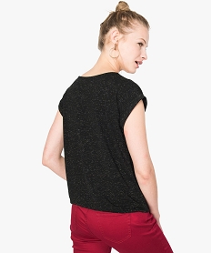 tee-shirt femme paillete fluide a taille elastiquee noir t-shirts manches courtes7260501_3
