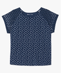 tee-shirt femme a motifs avec manches courtes en dentelle imprime7261301_4