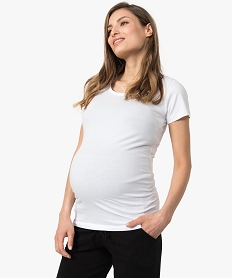 tee-shirt de grossesse uni a manches courtes blanc7261801_1