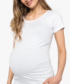 tee-shirt de grossesse uni a manches courtes blanc7261801_2