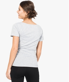 tee-shirt de grossesse effet superpose a manches courtes gris7262101_3