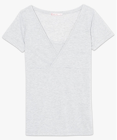 tee-shirt de grossesse effet superpose a manches courtes gris7262101_4