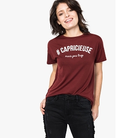 GEMO Tee-shirt femme fluide à manches courtes avec imprimé 14381