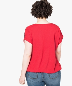 tee-shirt coupe carre a broderies folk rouge7264401_3