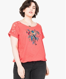 JUPE IMPRIME TEE-SHIRT ORANGE CLAIR