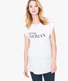 tee-shirt de grossesse a manches courtes et inscription poitrine imprime7268001_1