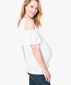 tee-shirt de grossesse avec epaules denudees et motif poitrine blanc7269001_3