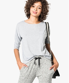 GEMO Tee-shirt ample fluide manches 34 Gris