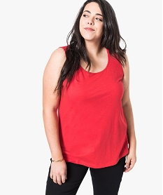 debardeur femme uni avec empiecement dentelle aux epaules rouge tee shirts tops et debardeurs7275301_1