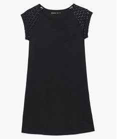 robe tee-shirt femme avec manches courtes en dentelle noir7278501_4