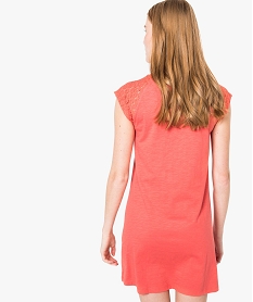 robe tee-shirt femme avec manches courtes en dentelle orange7278801_3