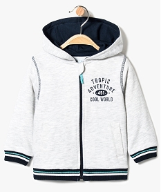 sweat zippe a capuche capuche doublee gris7281001_1