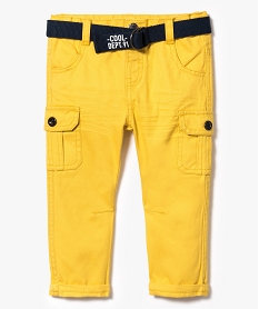 pantalon en toile avec poches sur les cuisses jaune7282501_1