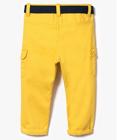 pantalon en toile avec poches sur les cuisses jaune7282501_2