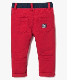 pantalon en toile avec ceinture contrastante - lulu castagnette rouge7282701_2
