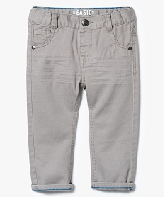 GEMO Pantalon uni en toile Gris