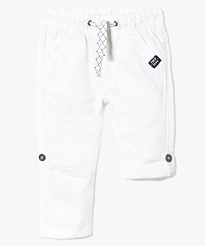 pantalon en lin transformable en bermuda blanc7284101_1