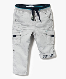 GEMO Pantalon avec grandes poches transformable en bermuda Gris