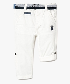 pantalon en toile lulu castagnette transformable en bermuda blanc7284701_1
