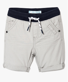 GEMO Short uni à taille contrastante élastiquée gris standard