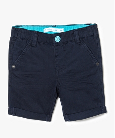 GEMO Bermuda bébé en toile à ourlets bleu standard