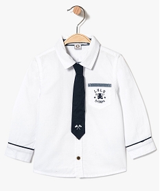 GEMO Chemise blanche avec cravate - Lulu Castagnette Blanc