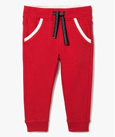 GEMO Pantalon de jogging en molleton avec détails contrastants Rouge
