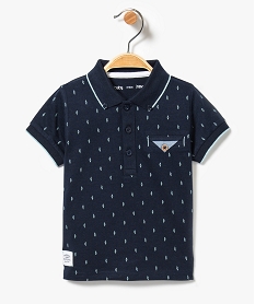 BODY AOP SNOW WHITE POLO BLEU NAUTICAL