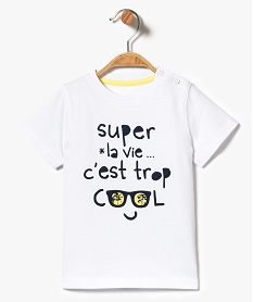 GEMO Tee-shirt manches courtes imprimé estival Blanc