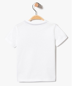 tee-shirt a manches courtes avec inscription sur lavant blanc7297401_2