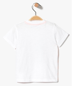 tee-shirt a manches courtes raye avec motifs vacances blanc7298101_2