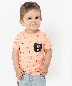 tee-shirt a manches courtes a motifs orange7298201_1