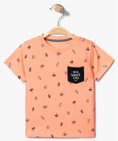 tee-shirt a manches courtes a motifs orange7298201_2