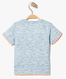 tee-shirt a manches courtes avec motif sur lavant bleu7298701_2