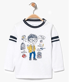 GEMO Tee-shirt imprimé avec bord-côte sweat au col blanc standard