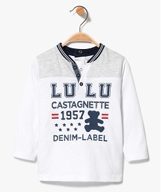 GEMO Tee-shirt col fantaisie Lulu Castagnette Blanc