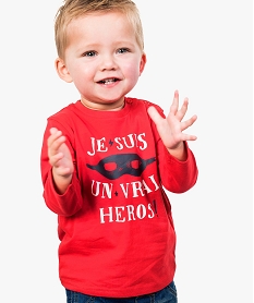 tee-shirt a manches longues imprime heros rouge7299501_1