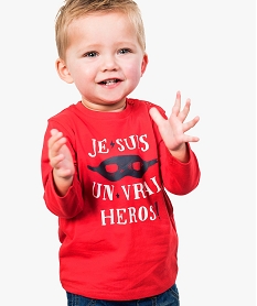 GEMO Tee-shirt à manches longues imprimé héros Rouge