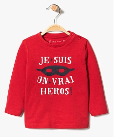tee-shirt a manches longues imprime heros rouge7299501_2