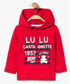 tee-shirt a manches longues et capuche lulu castagnette imprime7299901_1