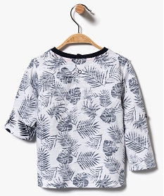 tee-shirt manches longues retroussables motif palmes imprime7300001_2
