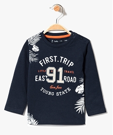 GEMO Tee-shirt brodé motif jungle bleu standard