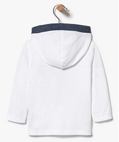tee-shirt a manches longues et capuche avec motif new-york blanc7300501_2