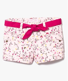 short imprime fleuri avec ceinture contrastante a nouer multicolore7305001_1