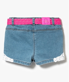 short en jean avec borderies et ceinture coloree lulu castagnette bleu7305601_2