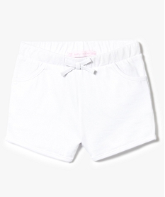 GEMO Short en coton avec taille élastiquée Blanc