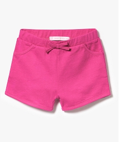short en coton avec taille elastiquee rose shorts7305801_1