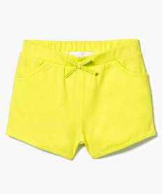 short en coton avec taille elastiquee jaune7305901_1