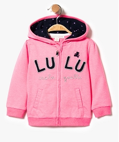 sweat zippe a capuche - lulu castagnette rose7307101_1