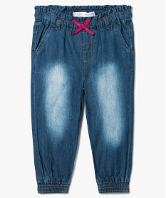 pantalon en chambray avec bas resserres bleu jeans7307701_1